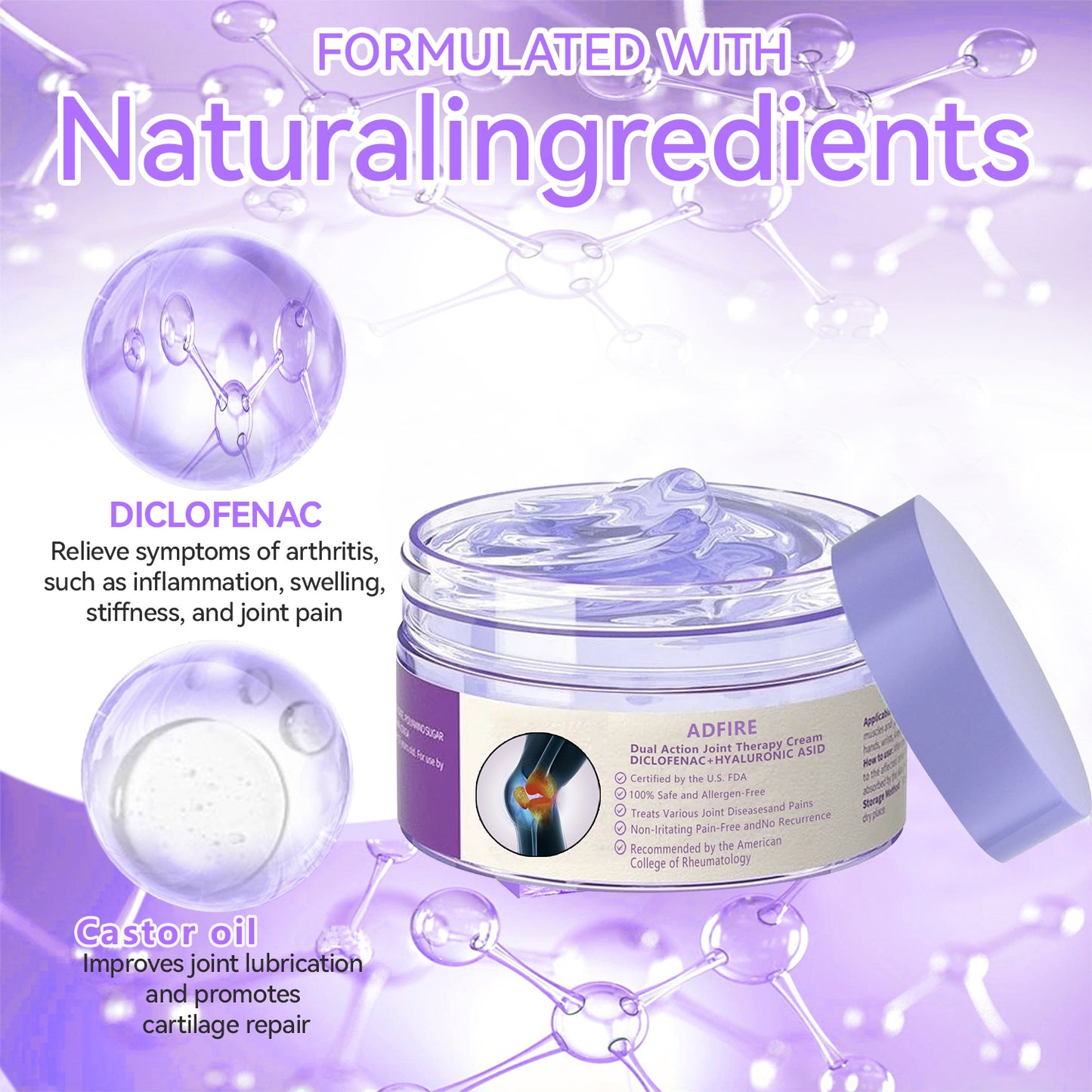 ADFIRE™ Jamaican Castor Oil and Diclofenac Joint and Bone Healing Gel🌀 - American Orthopaedic Association (AAOS) Approved
