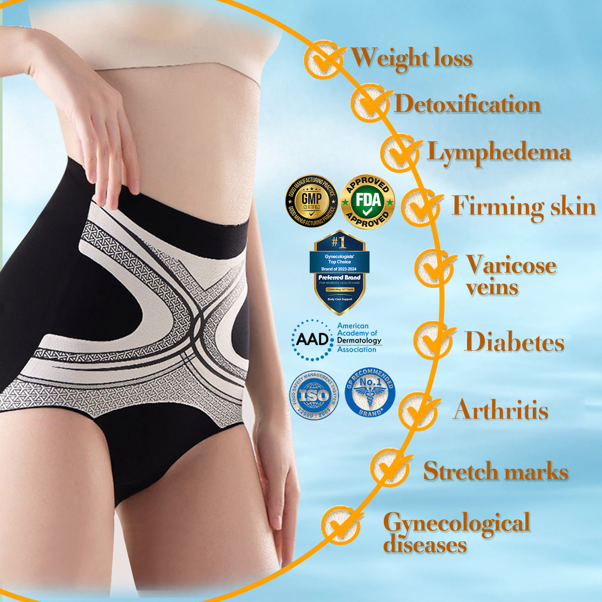 Anyidea® FIR Negative Ion Body Shaping Shorts - Effortless Hourglass Figure ⏳✨
