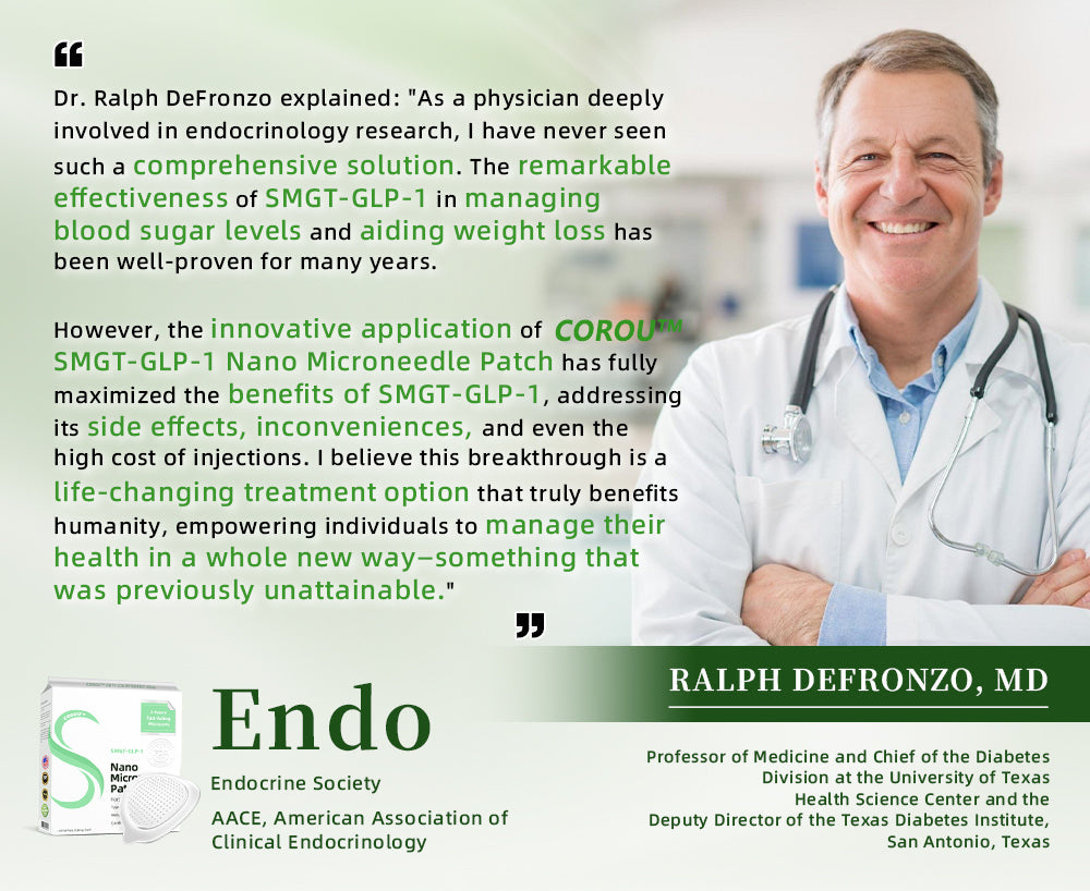 COROU® SMGT-GLP-1 Microneedle Patch - Painless, long-lasting, addressing diabetes, obesity, and cardiovascular diseases