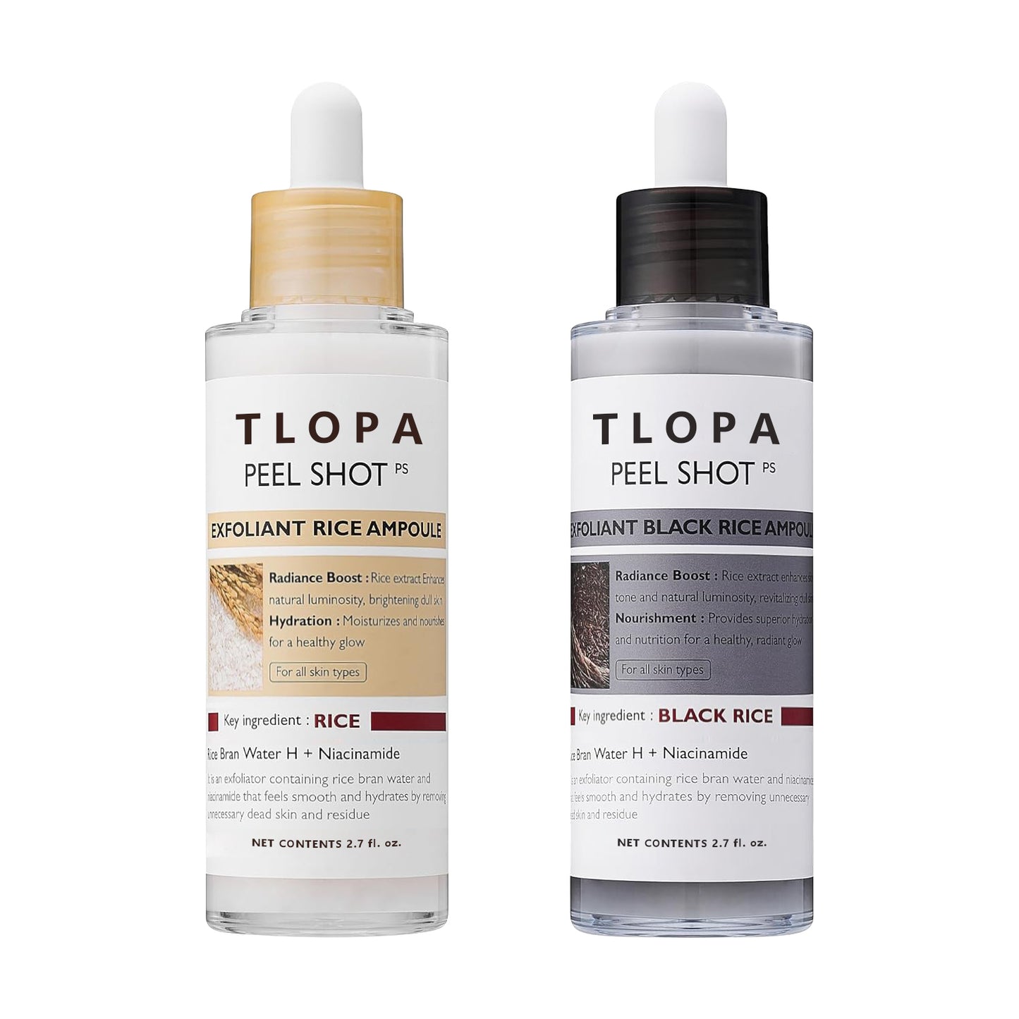 TLOPA Rice Peel Glow Serum Ampoule Gentle Daily Exfoliation for Radiant, Smoother Skin — Powered by Rice Water, AHA + BHA & Niacinamide