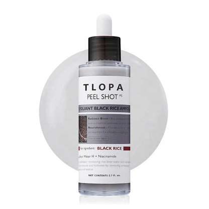 TLOPA Rice Peel Glow Serum Ampoule Gentle Daily Exfoliation for Radiant, Smoother Skin — Powered by Rice Water, AHA + BHA & Niacinamide